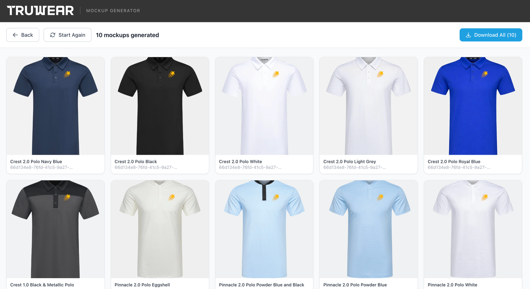 Generated mockups output